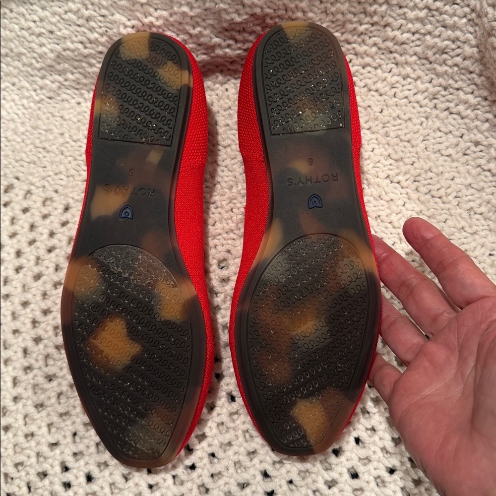 Rothy's Womens 6W  Bold Red and Blue Flats - Picture 7 of 9